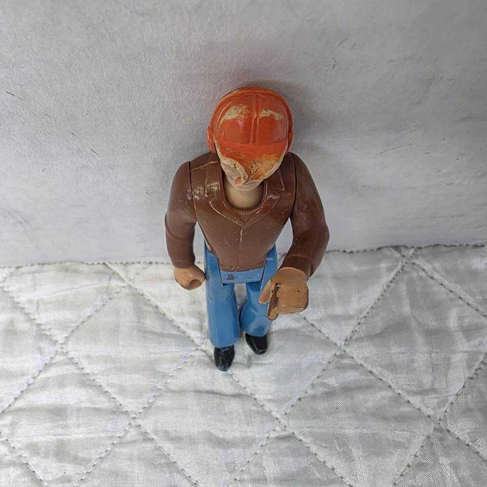 Fisher Price Toys Adventure‎ People Construction Worker 1974 Vintage 3.75